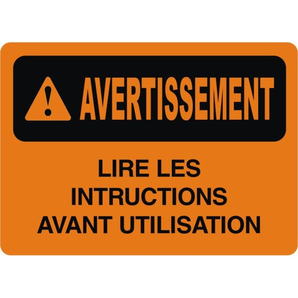 Avertissement avant utilisation